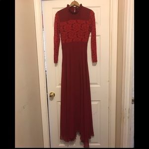 Red Aline Bridesmaid Formal Dress